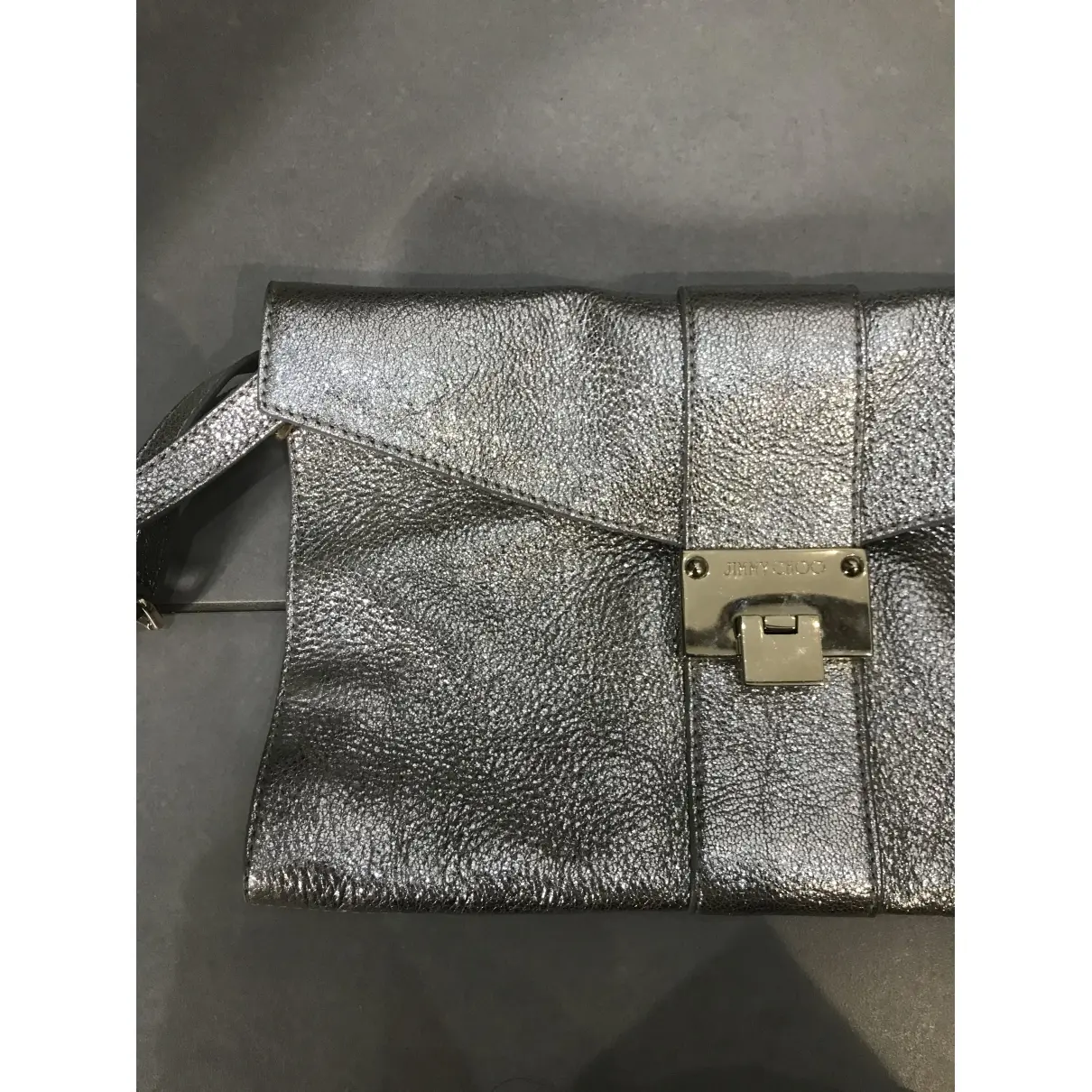 Jimmy Choo Rebel leather clutch bag for sale