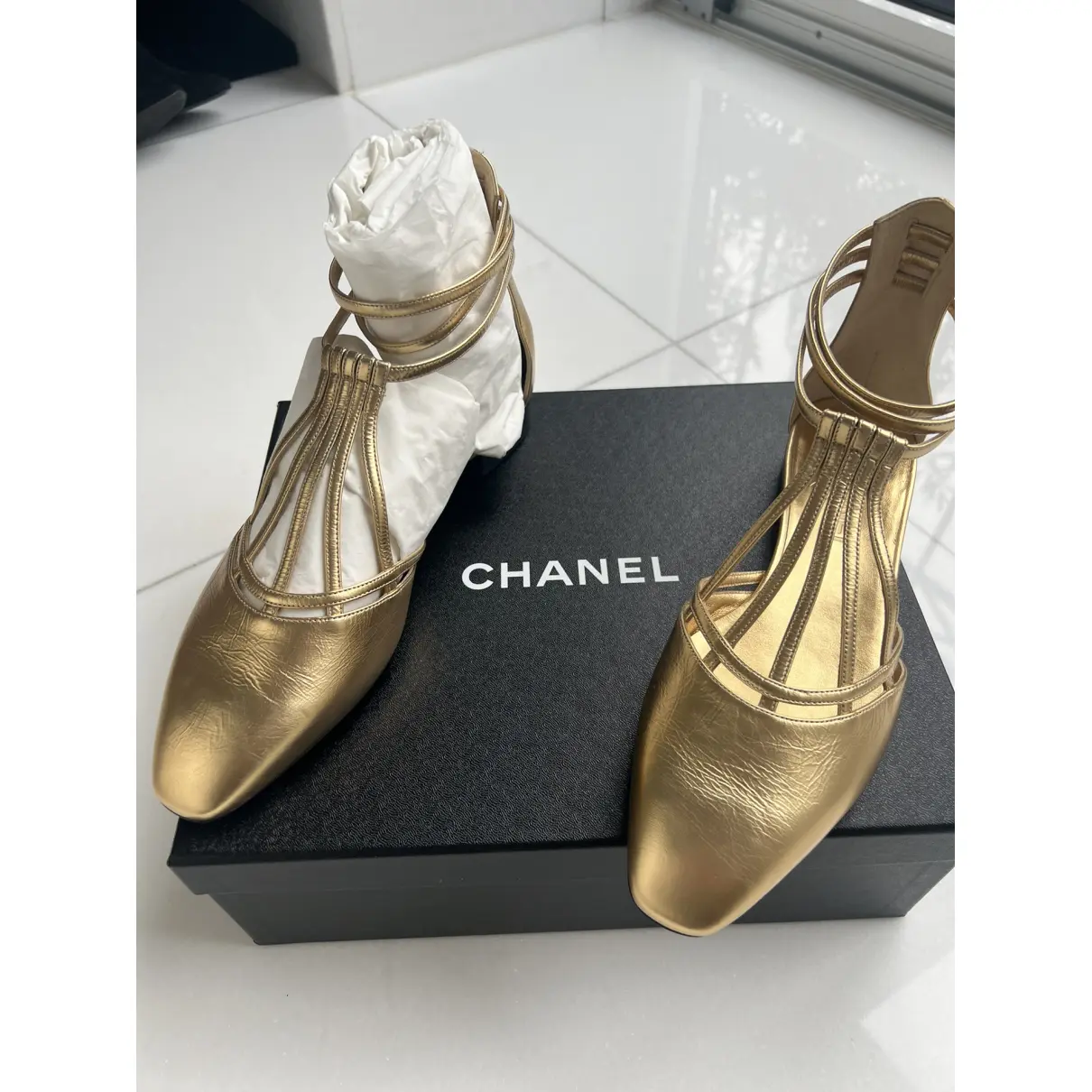 Buy Chanel Slingback leather ballet flats online