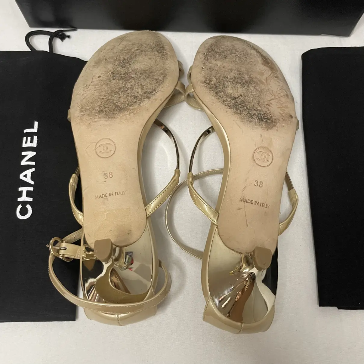 Slingback leather sandal Chanel