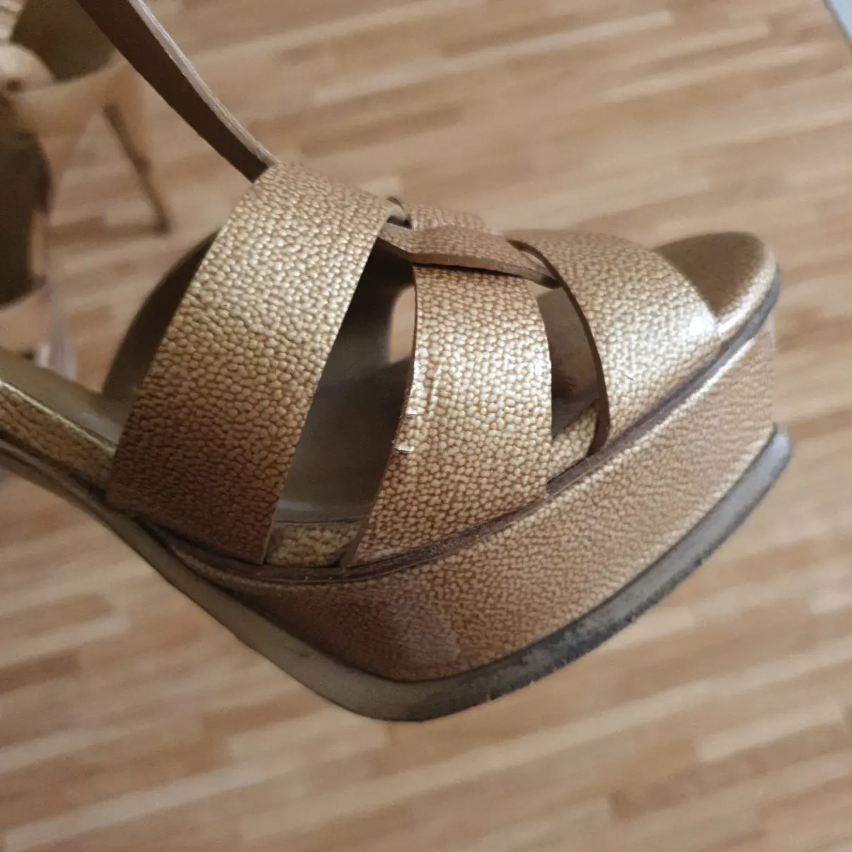 Buy Yves Saint Laurent Tribute patent leather sandals online