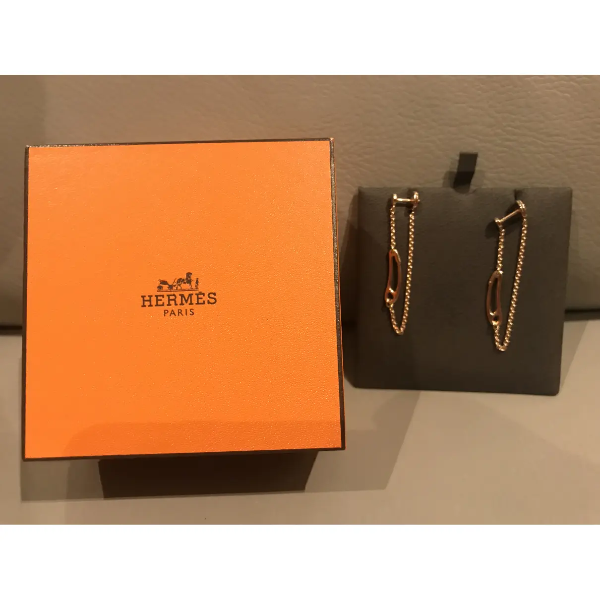 Buy Hermès Chaîne d'Ancre pink gold earrings online