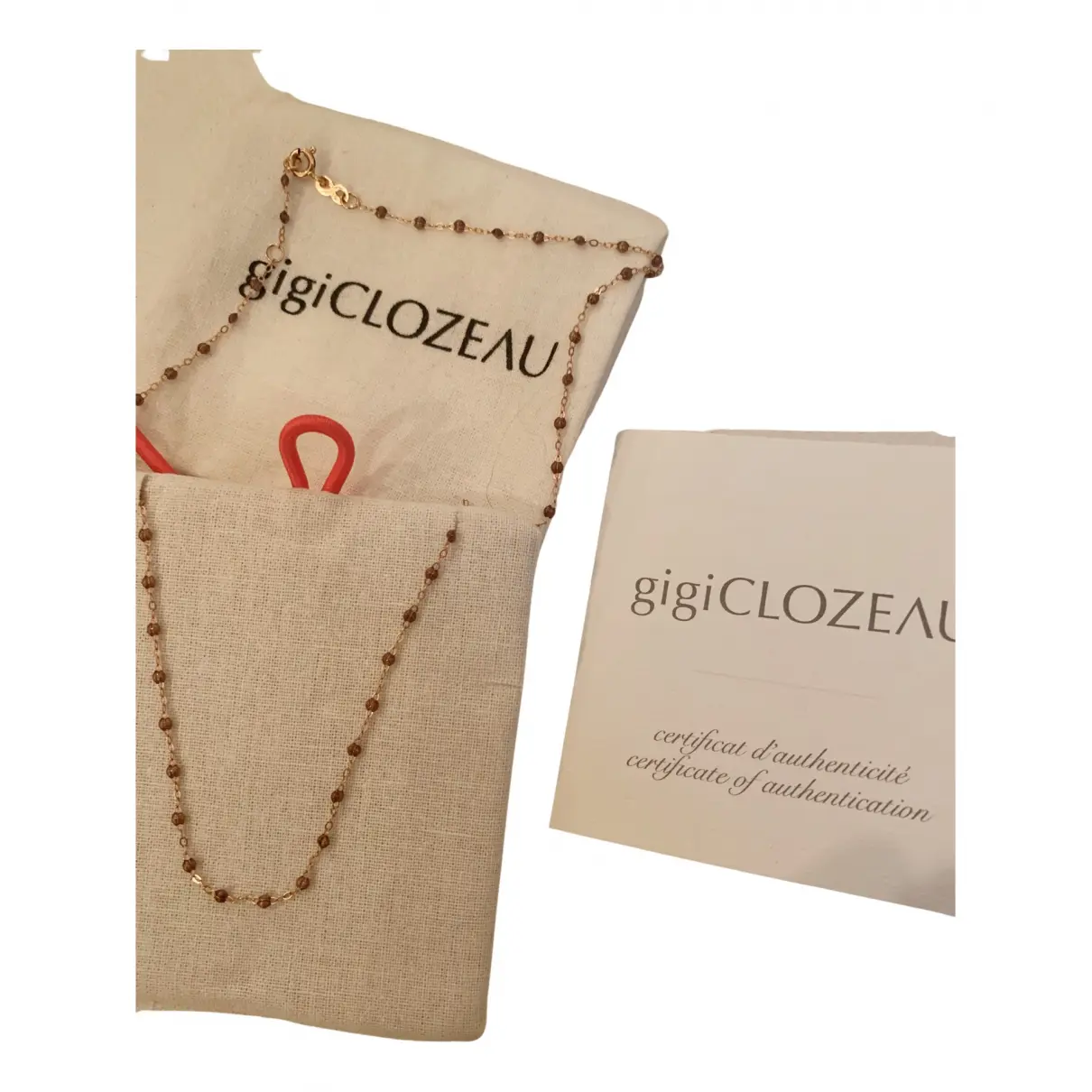 Buy Gigi Clozeau Pink gold necklace online