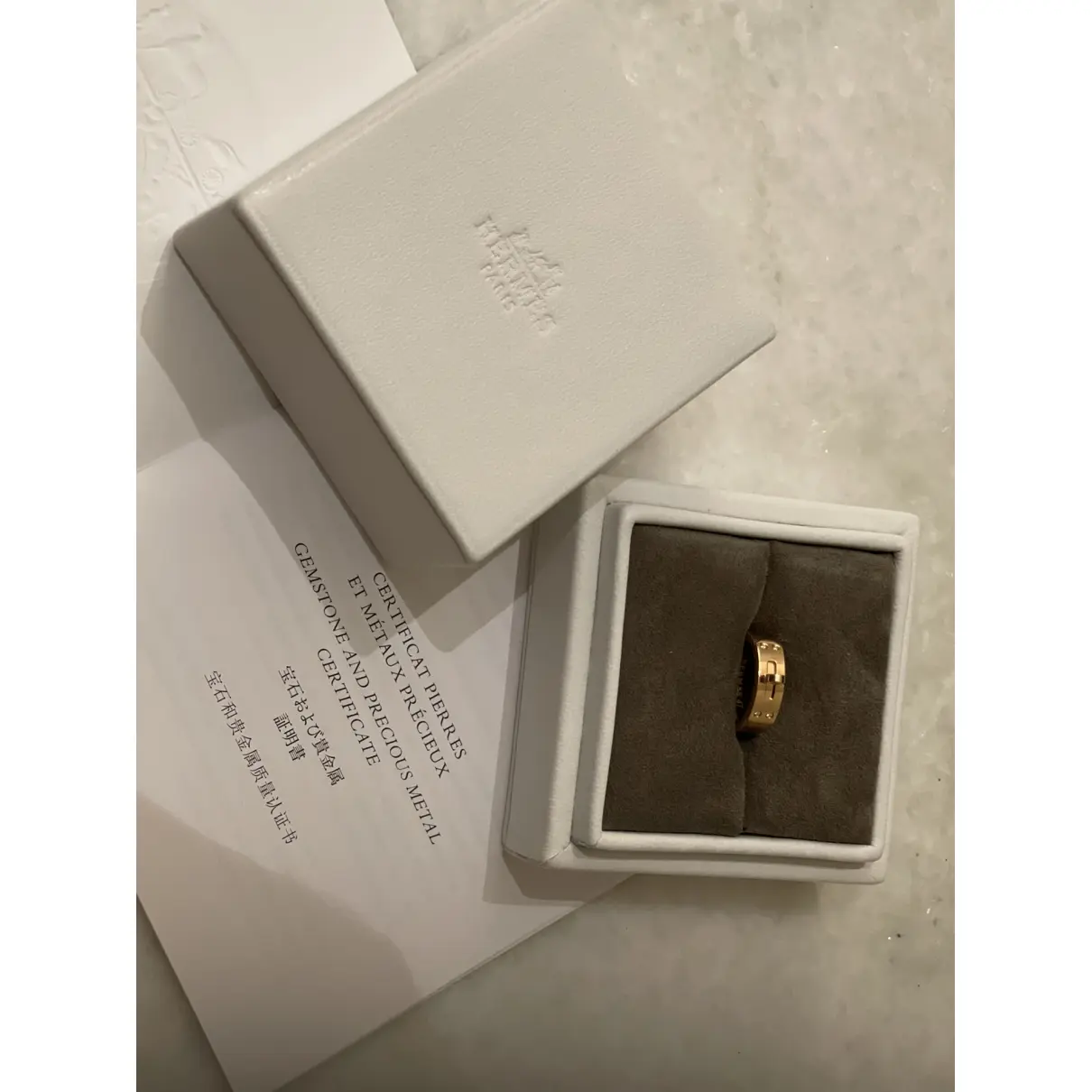 Kelly pink gold ring Hermès