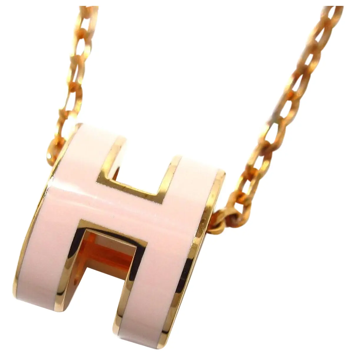 Pop H pink gold necklace