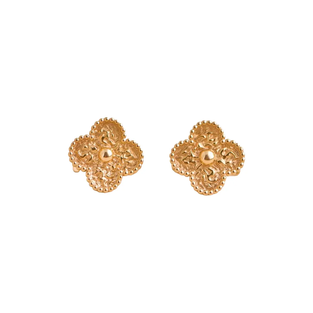 Vintage Alhambra pink gold earrings