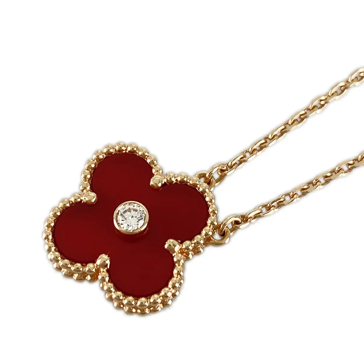 Buy Van Cleef & Arpels Vintage Alhambra pink gold necklace online