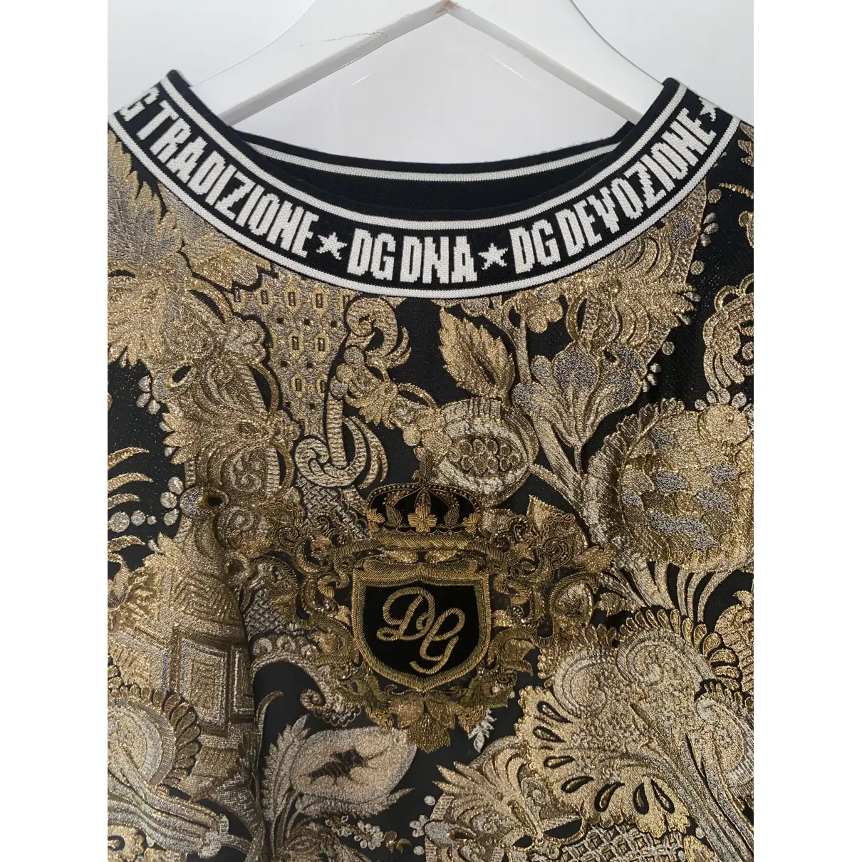 Gold Polyester Knitwear & Sweatshirt Dolce & Gabbana