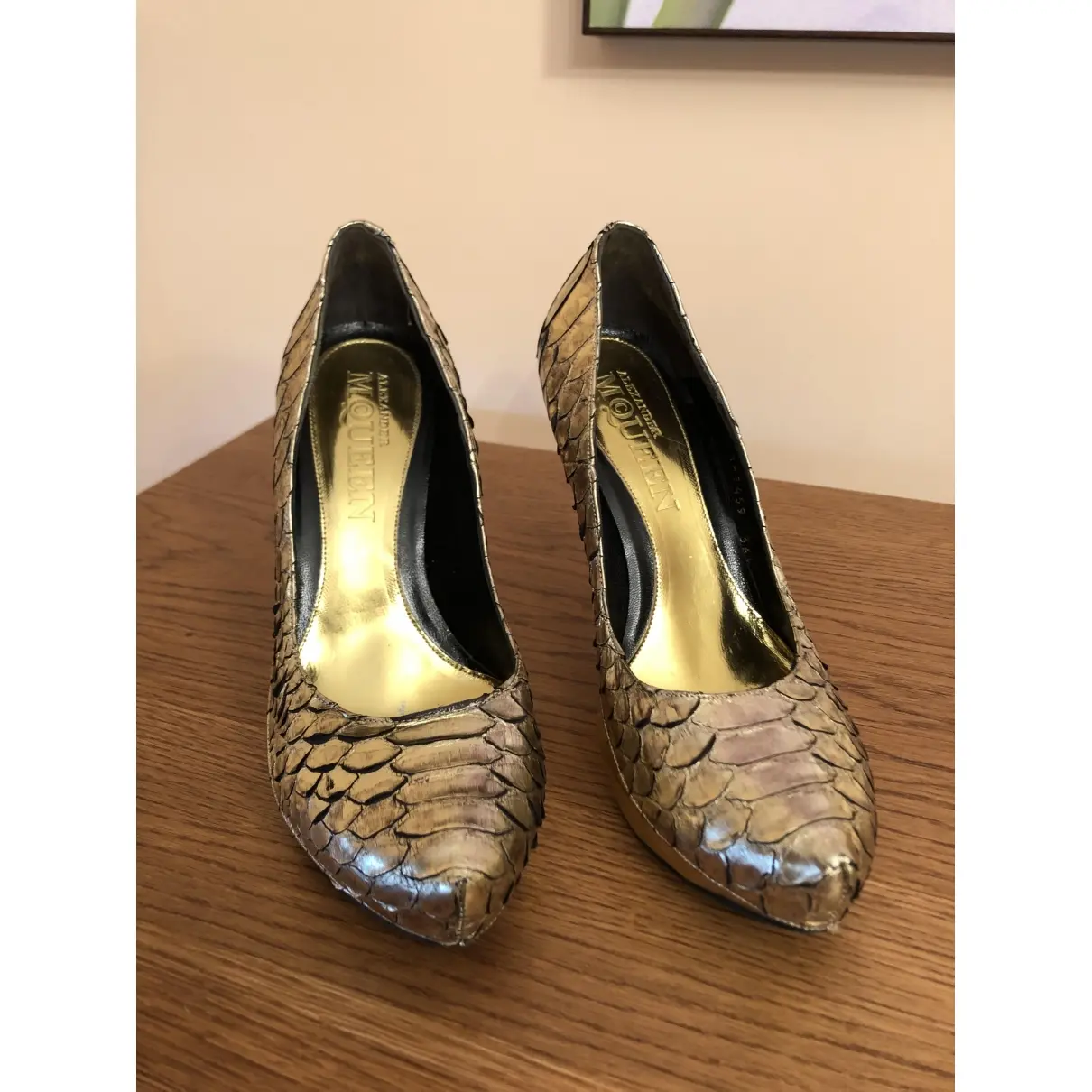 Alexander McQueen Python heels for sale