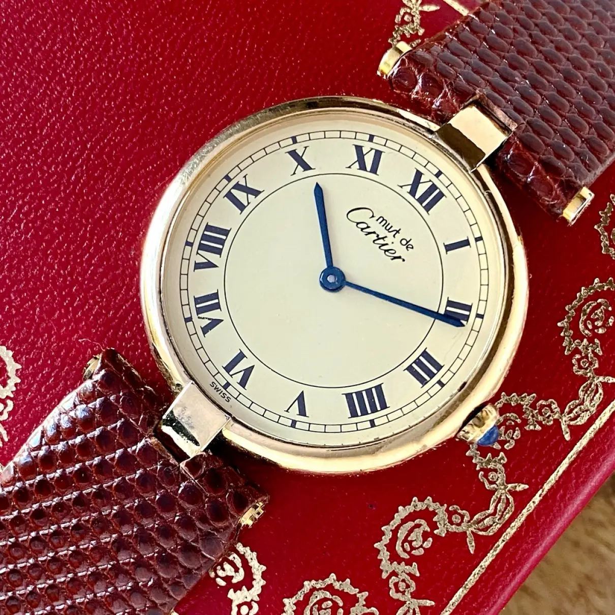 Must Vendôme silver gilt watch Cartier