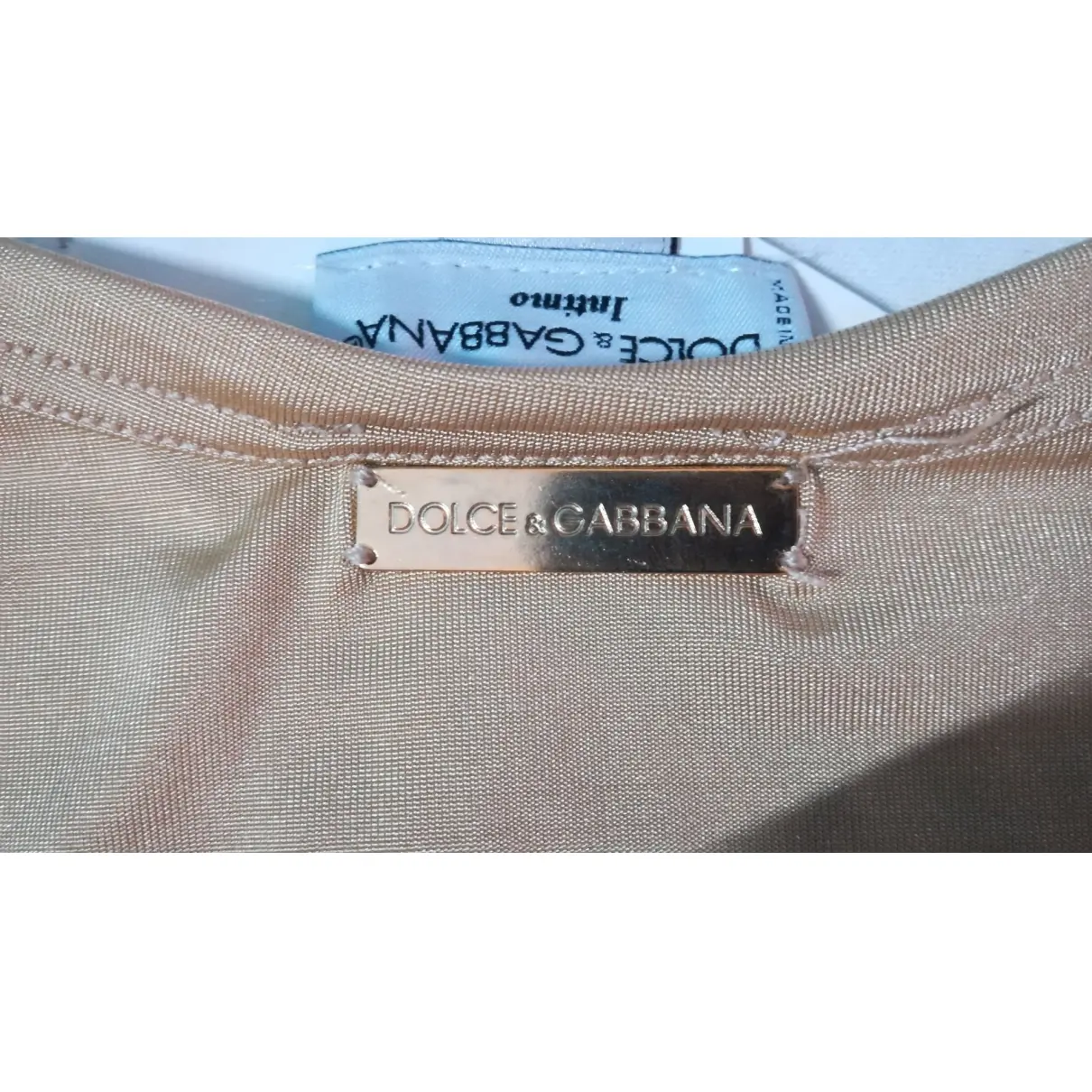 Gold Synthetic T-shirt Dolce & Gabbana