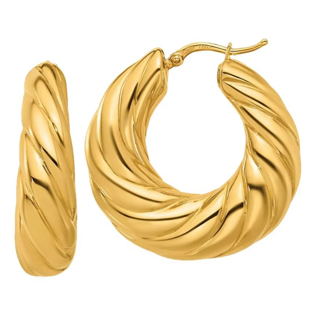 Yellow gold earrings Apple