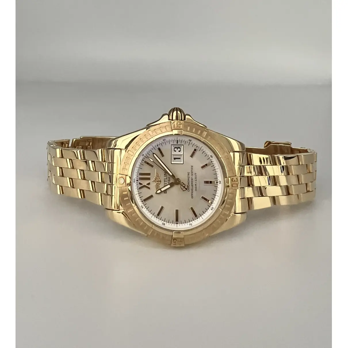 Yellow gold watch Breitling