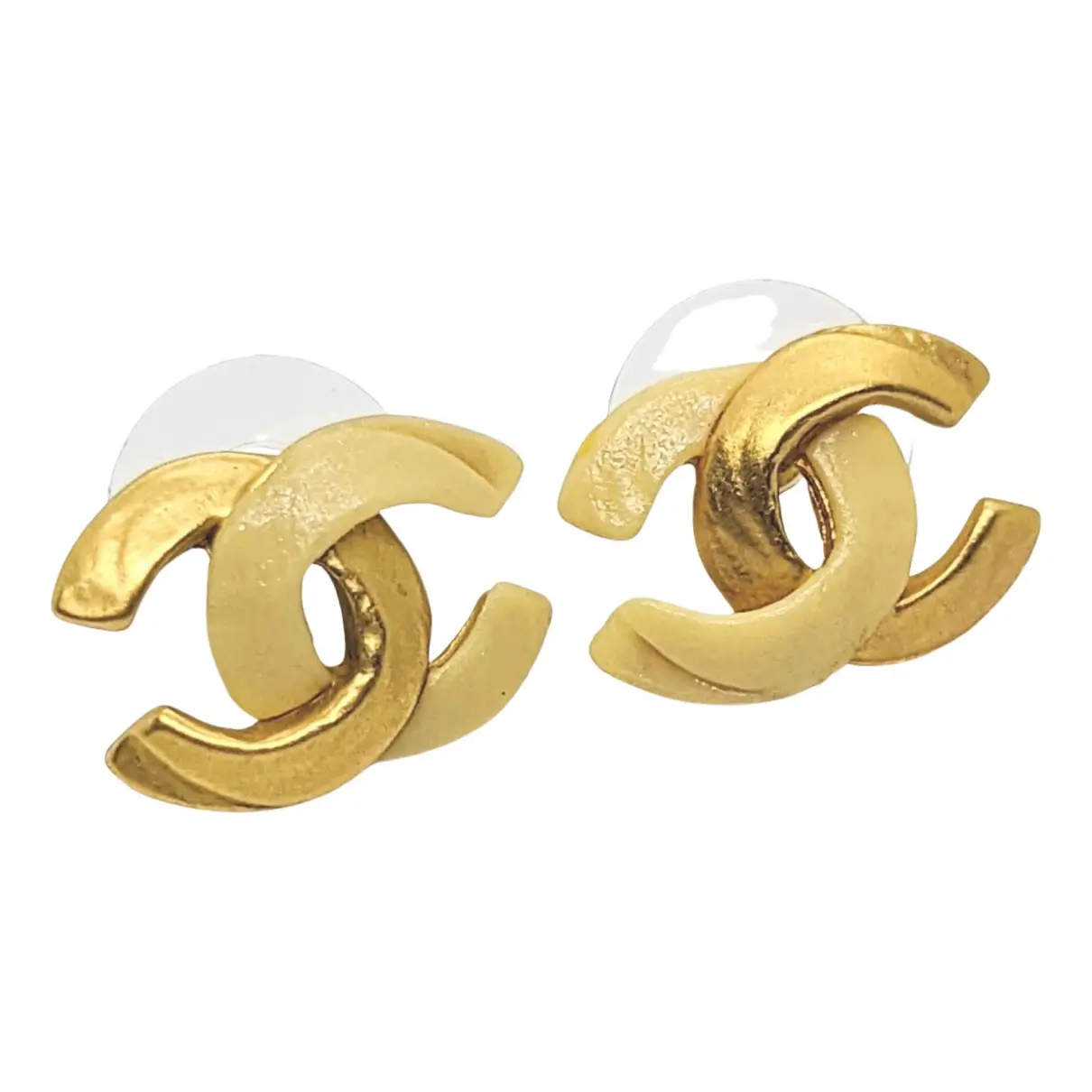 CC yellow gold earrings Chanel - Vintage