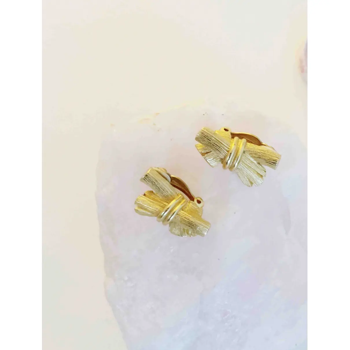 Yellow gold earrings Escada - Vintage