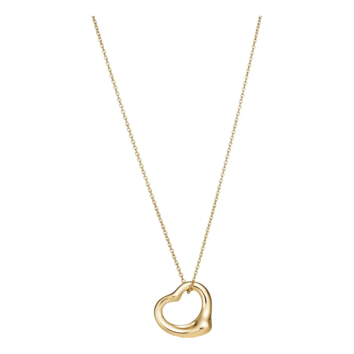 Open Heart yellow gold necklace