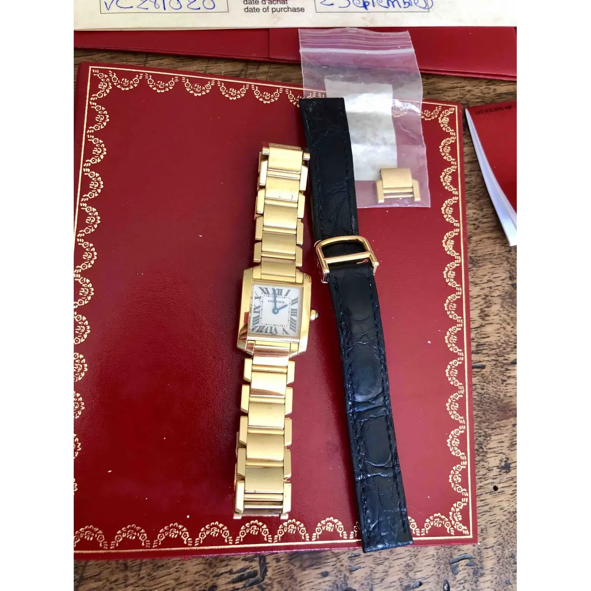 Cartier Tank Française yellow gold watch for sale - Vintage