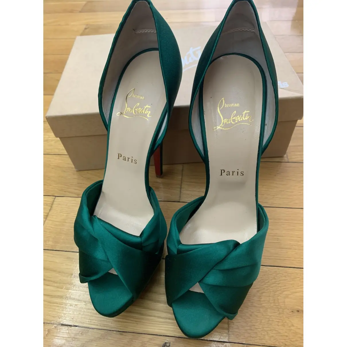 Christian Louboutin Lady Peep cloth heels for sale