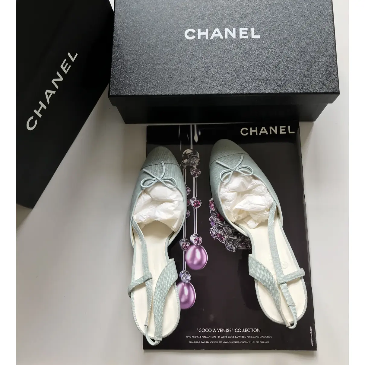 Slingback cloth heels Chanel
