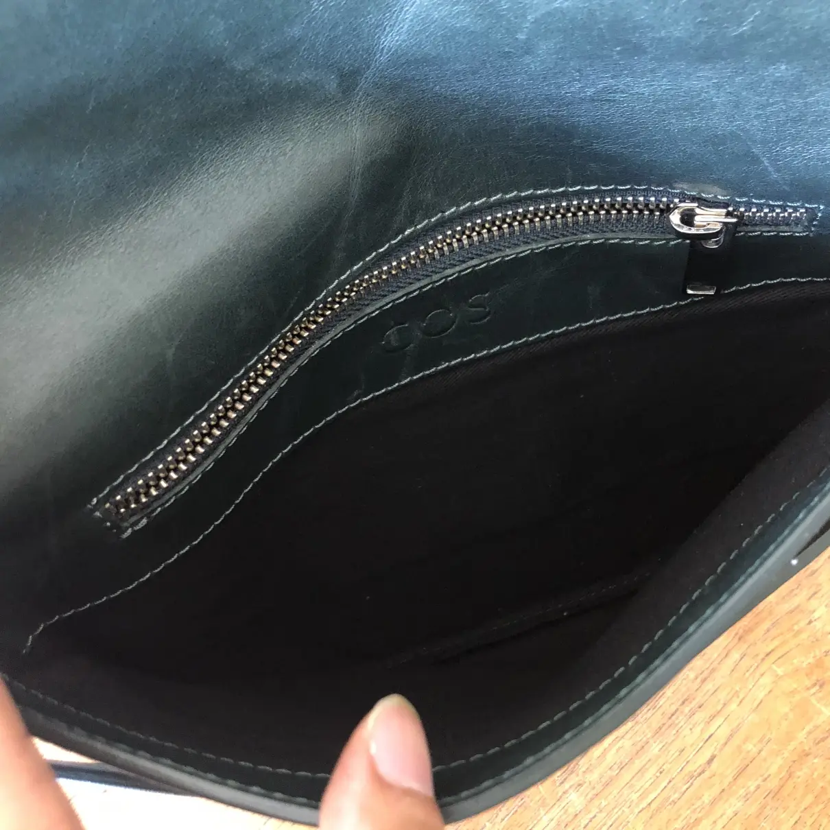 Leather clutch bag Cos