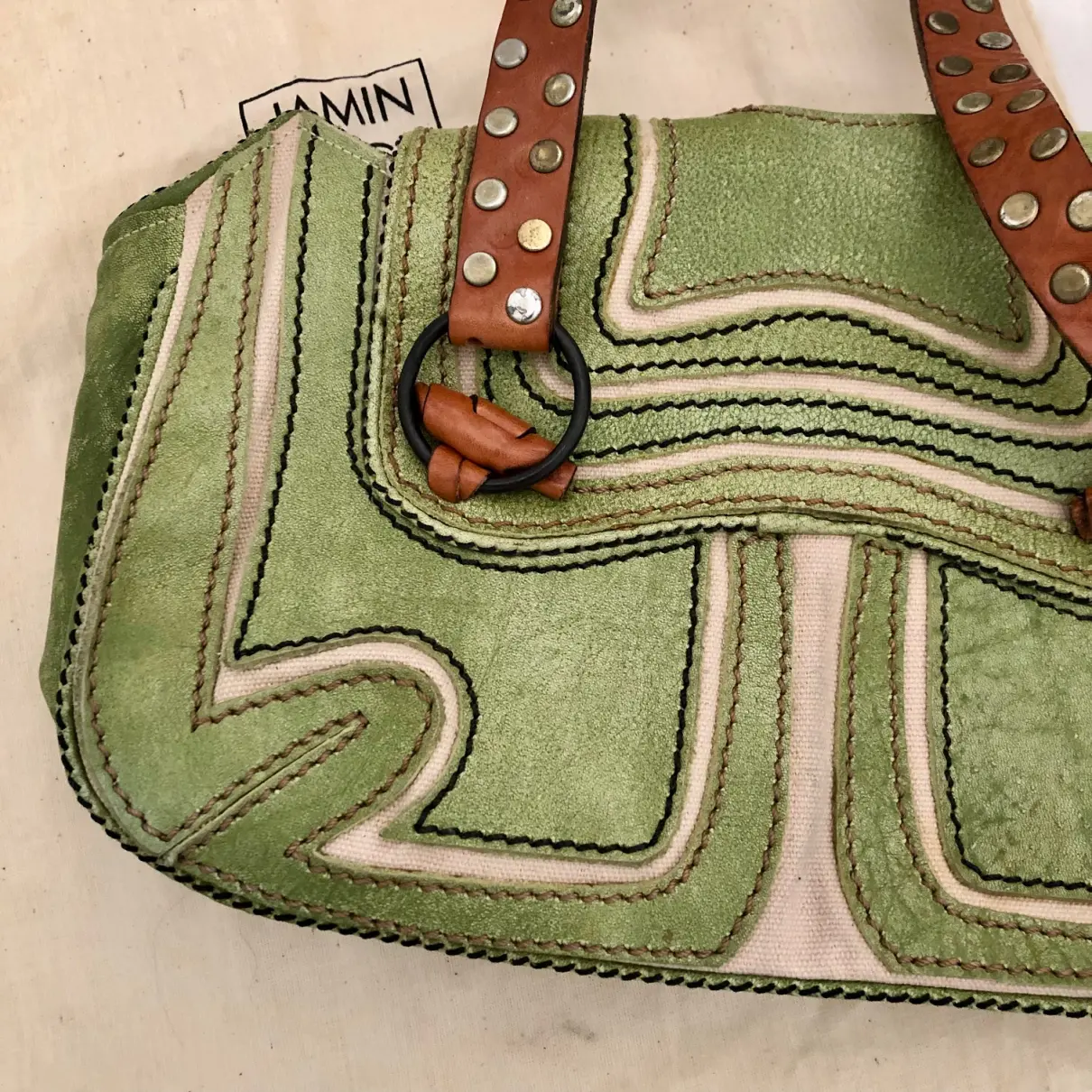 Leather handbag Jamin Puech - Vintage
