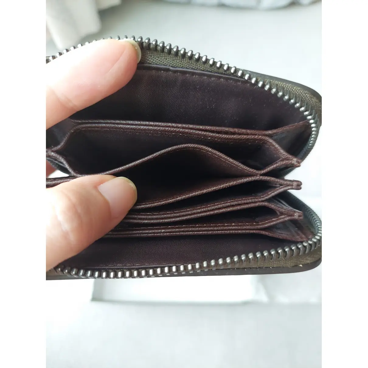 Leather card wallet Longchamp