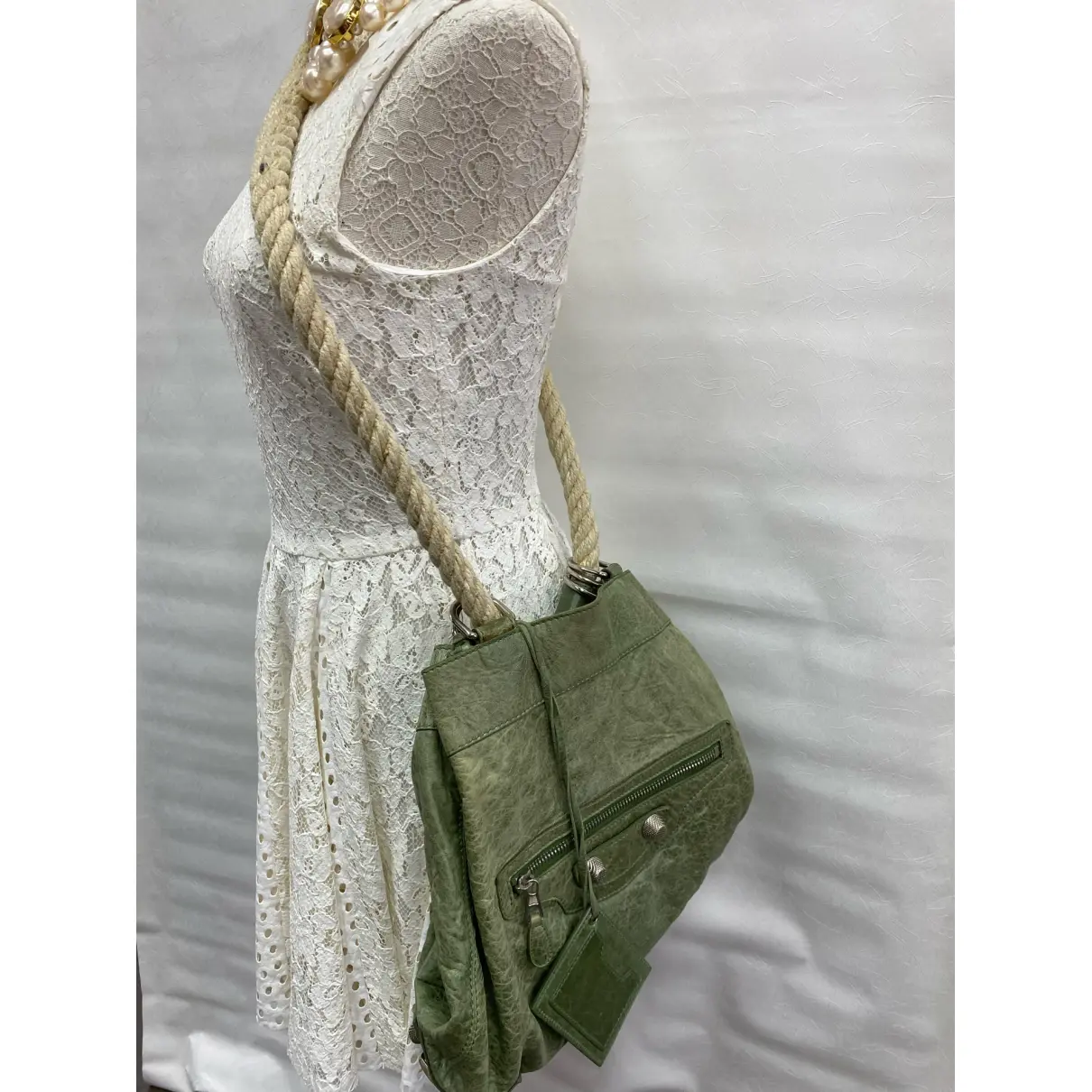Pompon leather handbag Balenciaga
