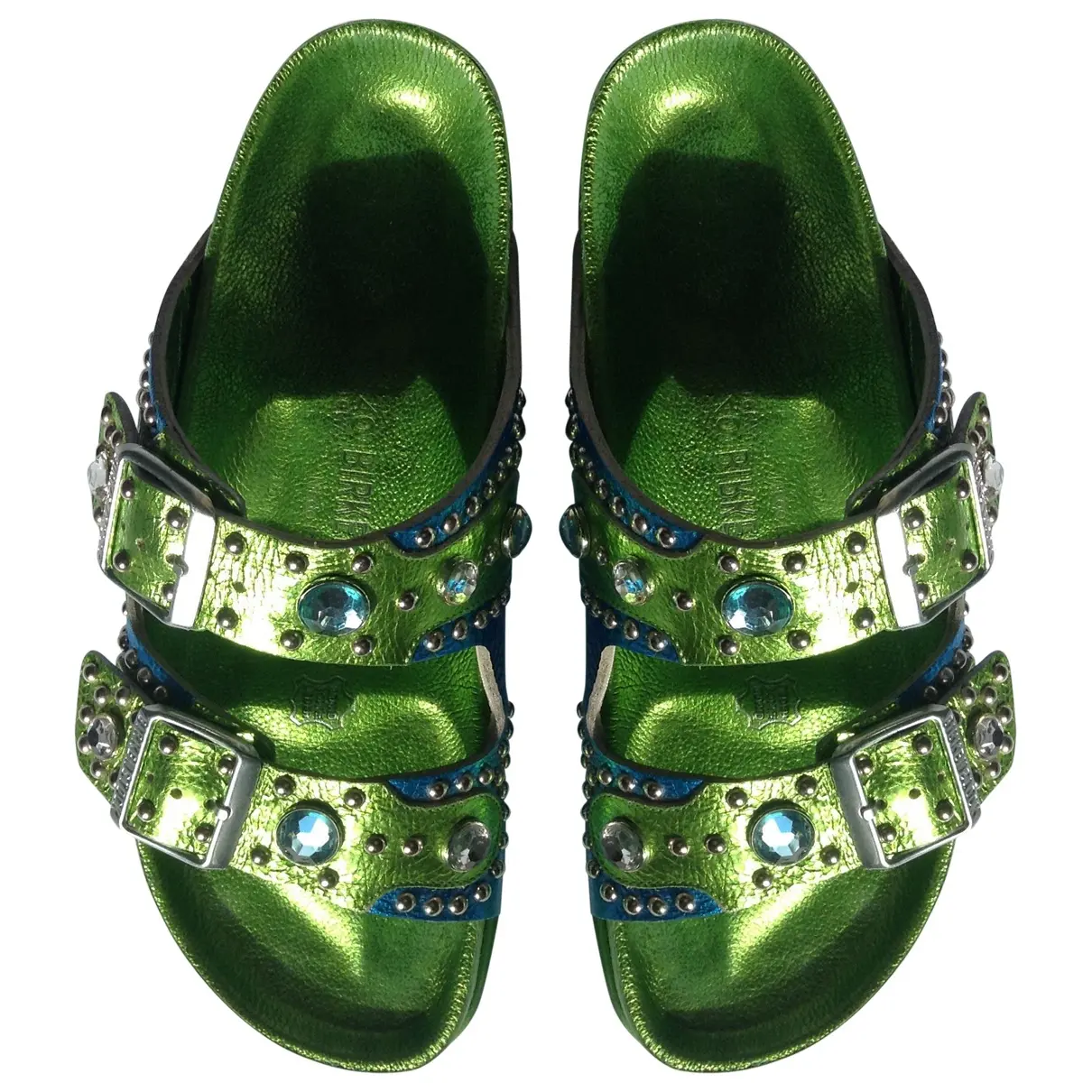 Green Leather Sandals Birkenstock