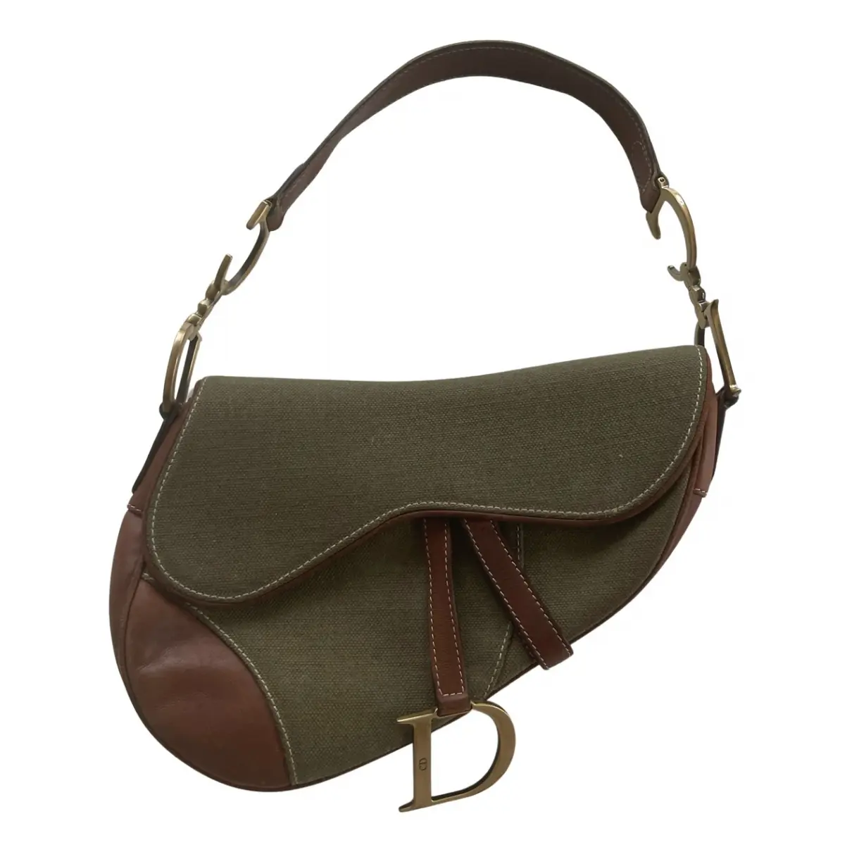 Saddle Vintage linen handbag Dior - Vintage