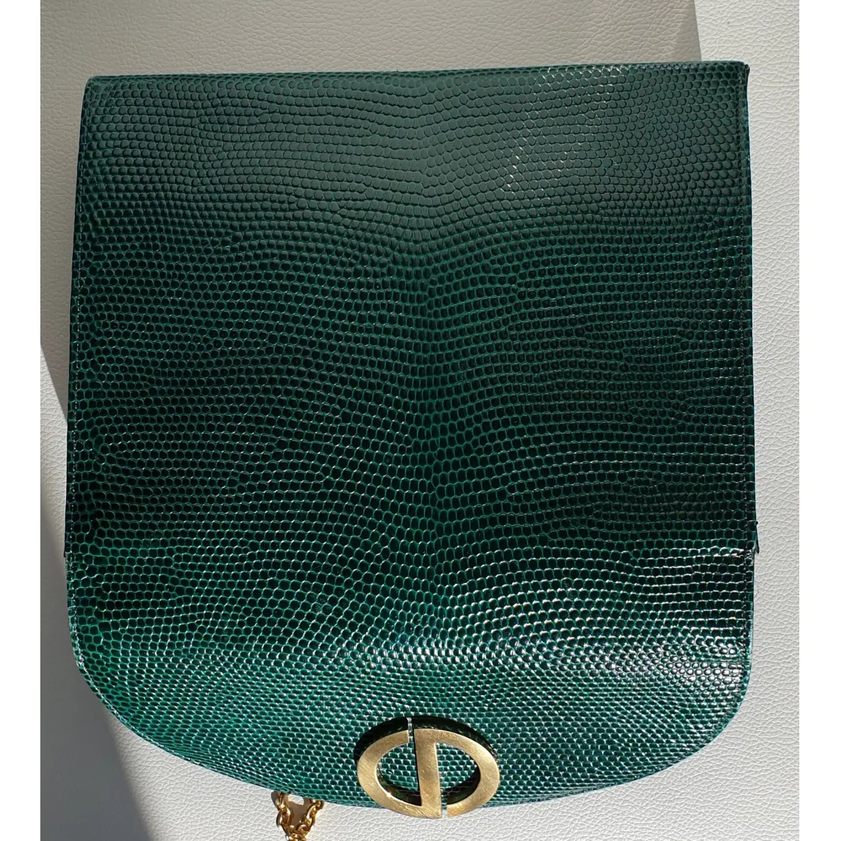 Green Lizard Clutch bag Dior - Vintage