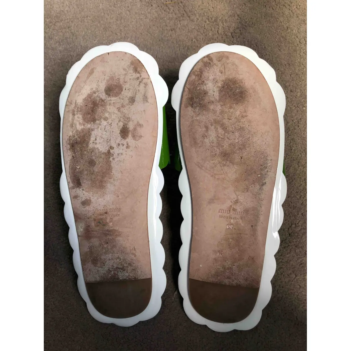Green Plastic Sandals Miu Miu