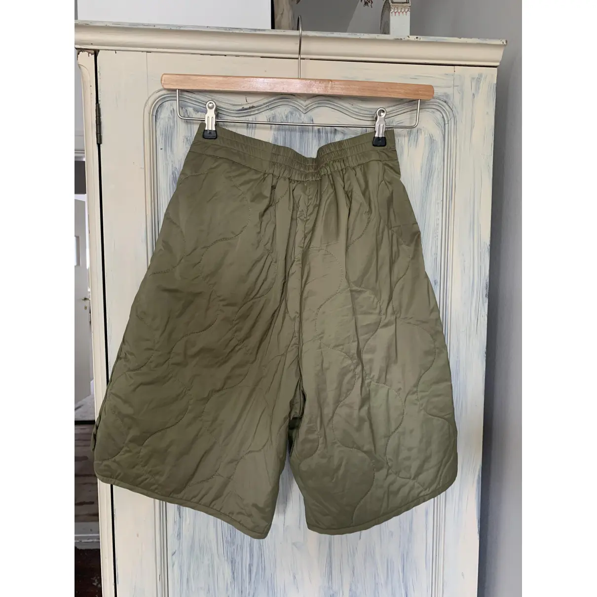 Buy Rabens Saloner Green Polyester Shorts online