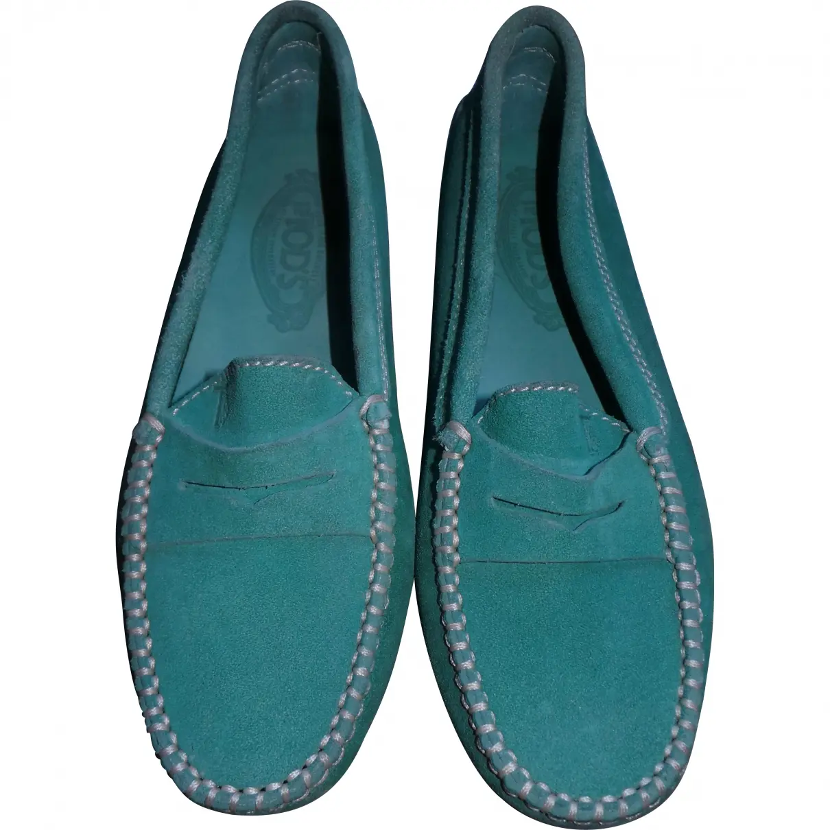 Green Suede Flats Tod's
