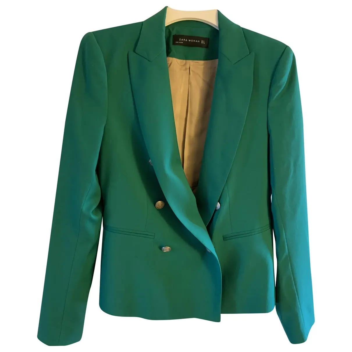 Green Synthetic Jacket Zara