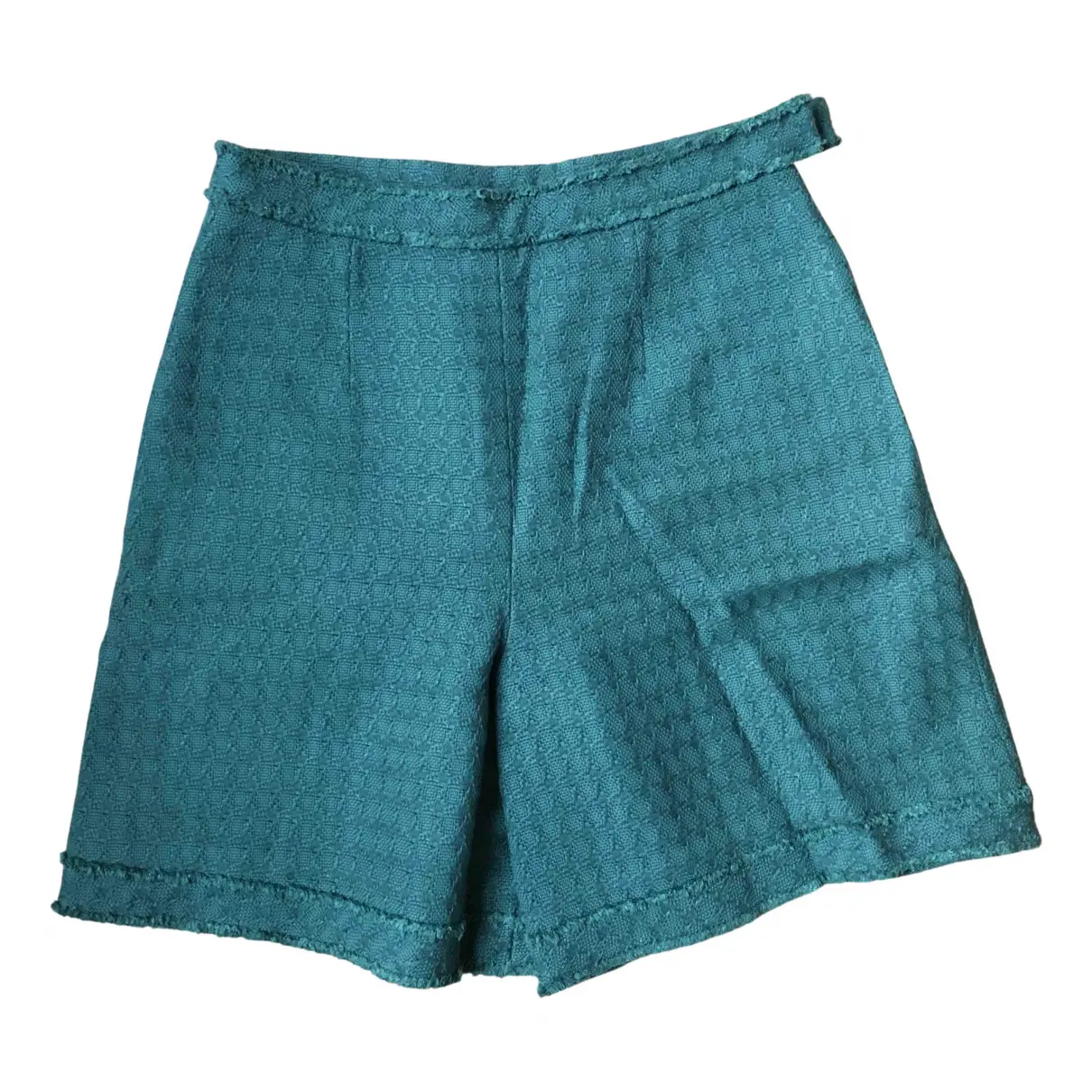 Green Tweed Shorts Chanel