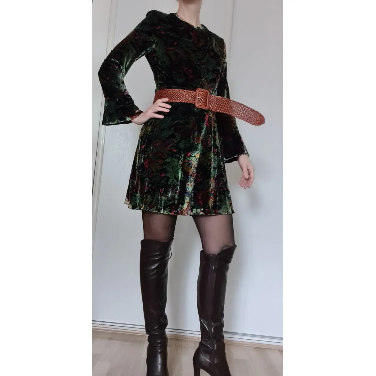 Buy Sandro Fall Winter 2019 velvet mid-length dress online