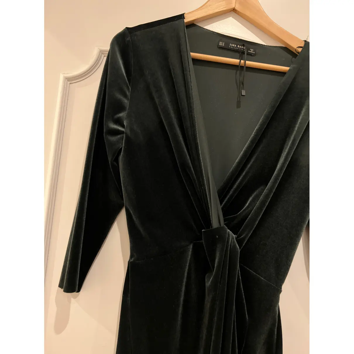 Velvet mid-length dress Zara