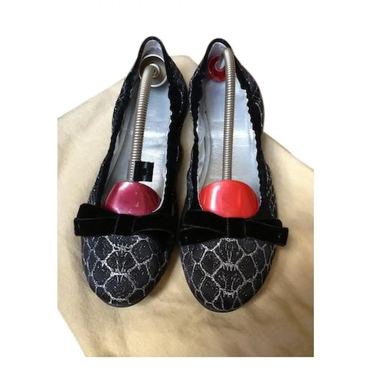 Sergio Rossi Grey Cloth Ballet flats for sale