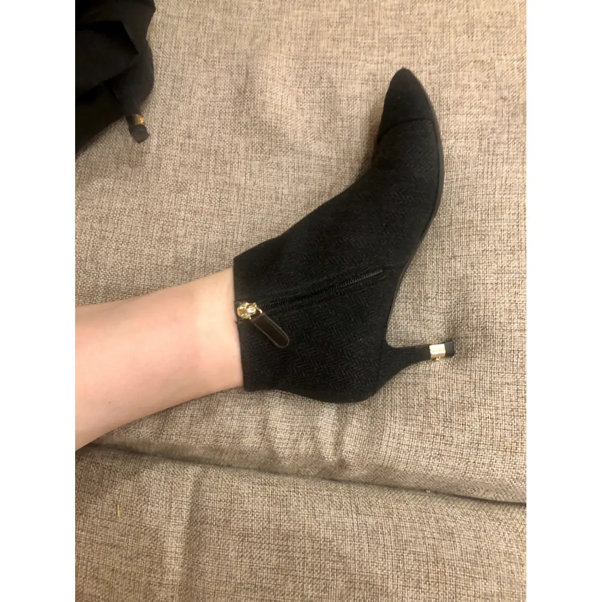 Cloth ankle boots Chanel