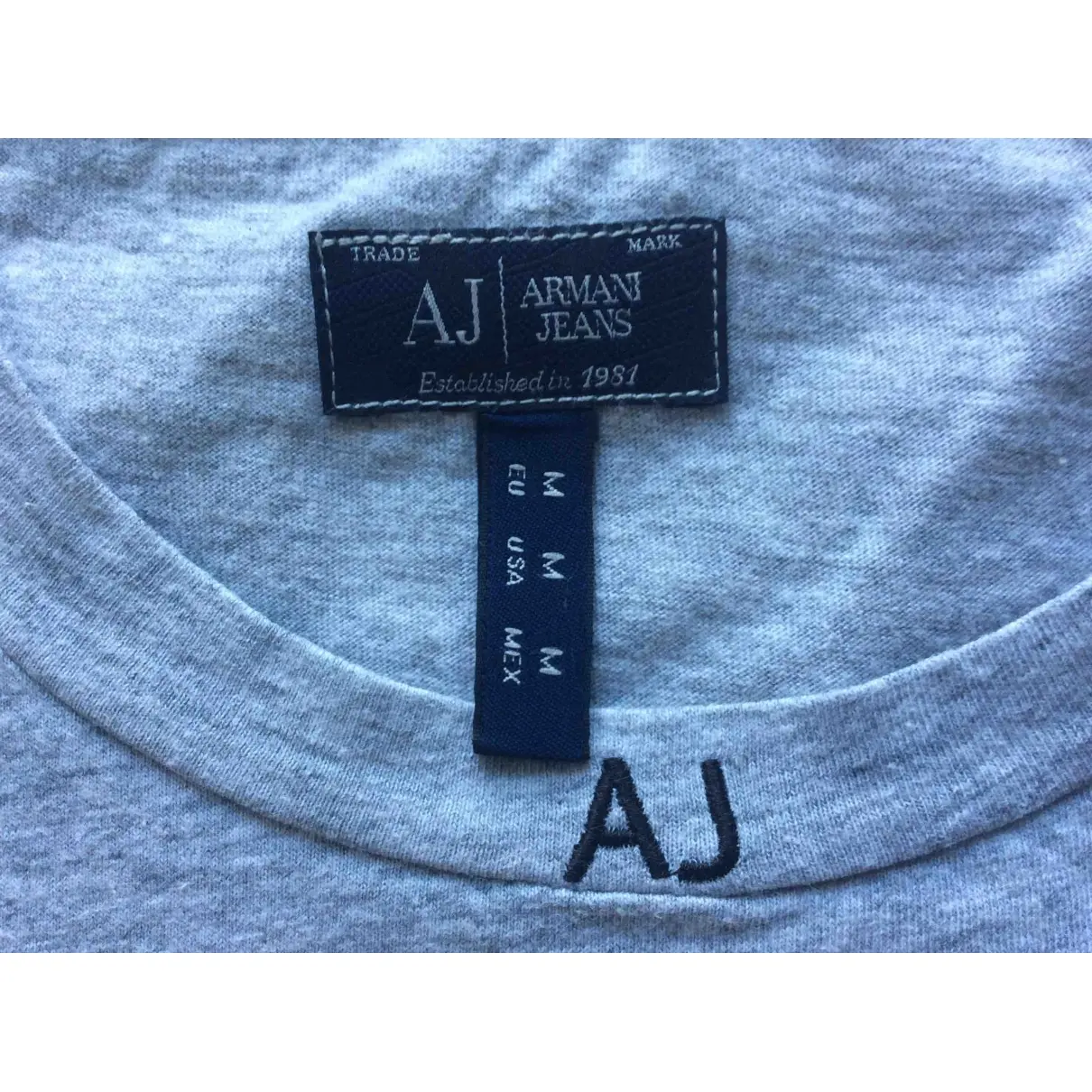 Buy Armani Jeans Grey Cotton T-shirt online