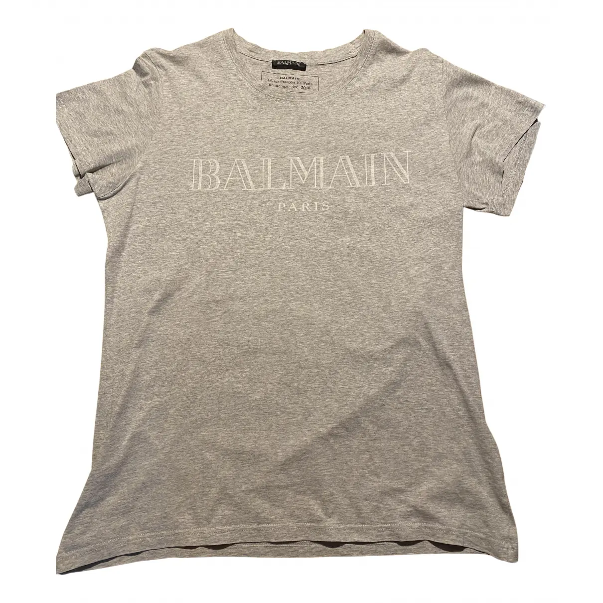 Grey Cotton T-shirt Balmain