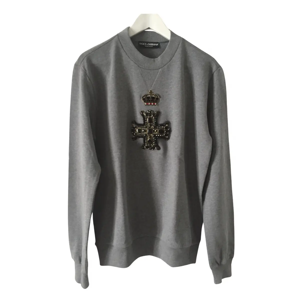 Grey Cotton Knitwear & Sweatshirt Dolce & Gabbana
