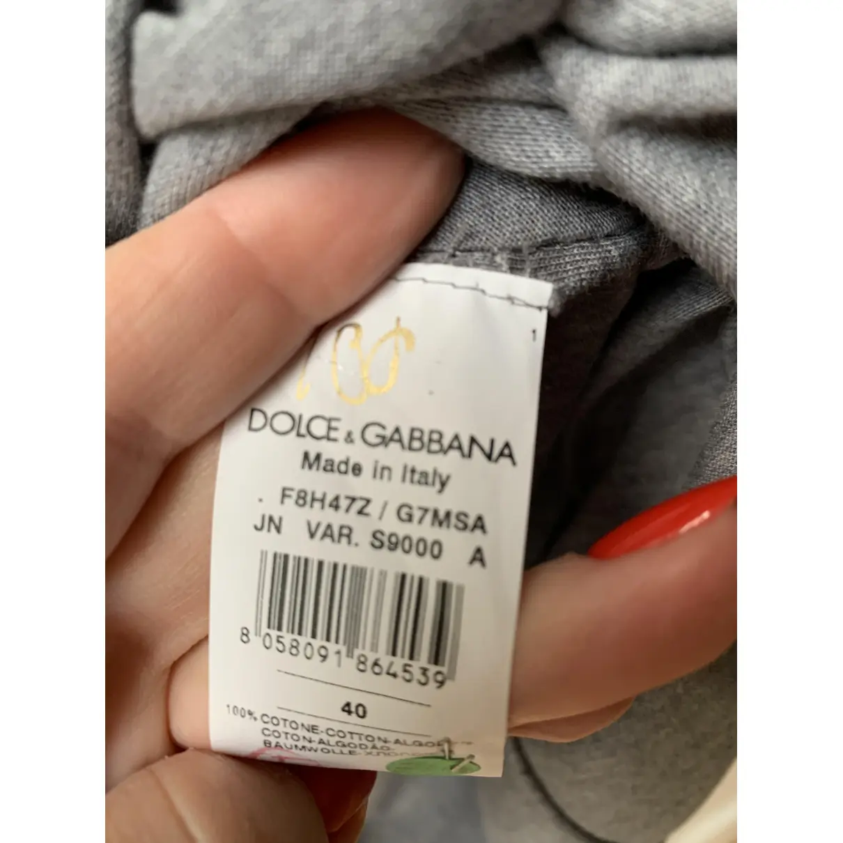 Grey Cotton Top Dolce & Gabbana