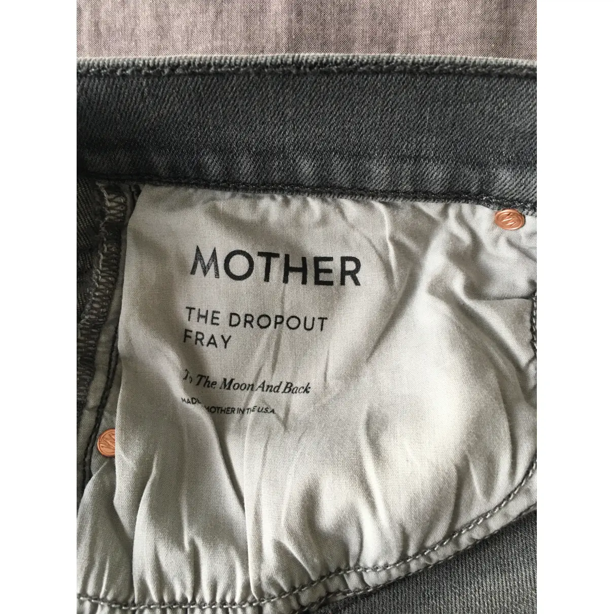 Grey Cotton - elasthane Jeans Mother