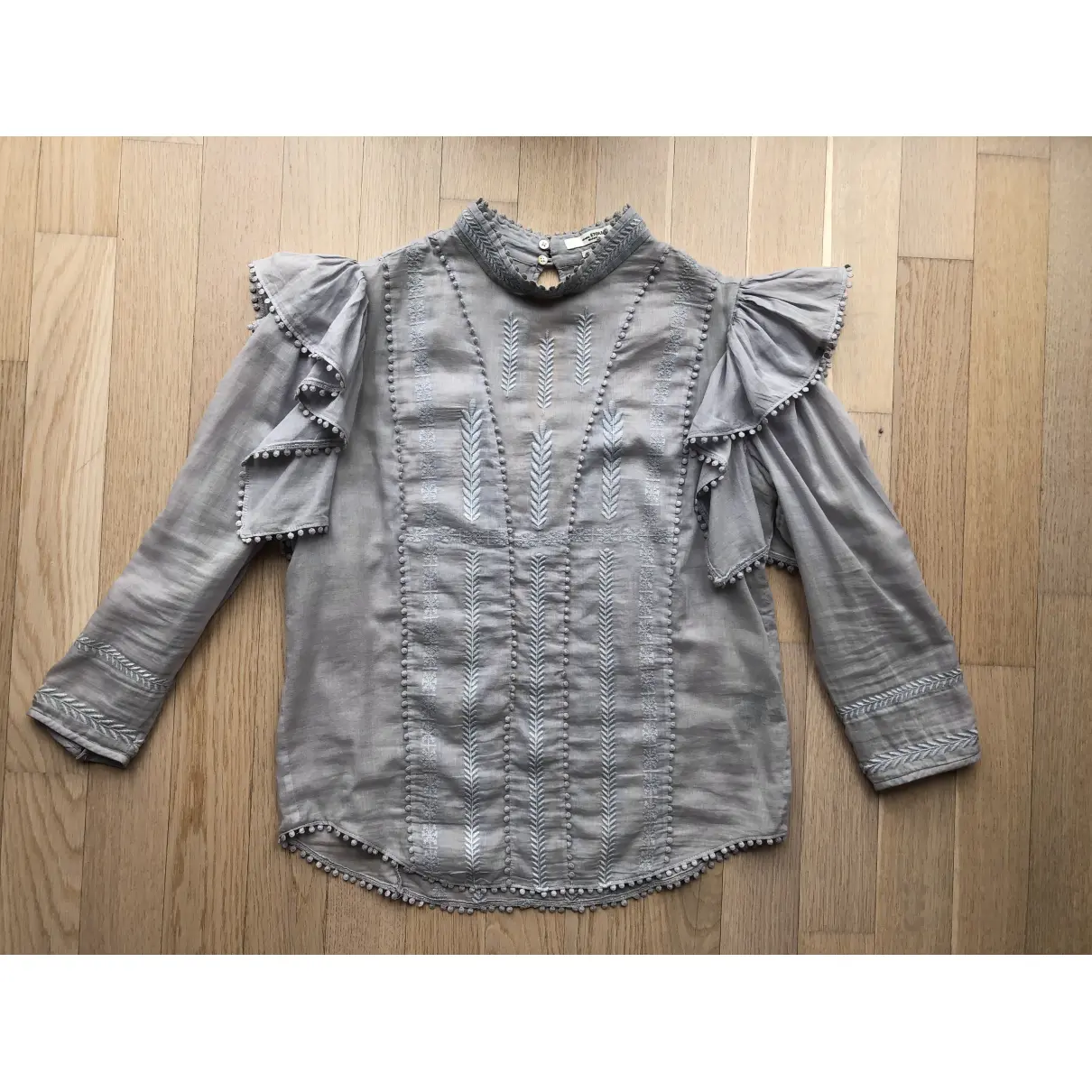 Buy Isabel Marant Etoile Grey Cotton Top online