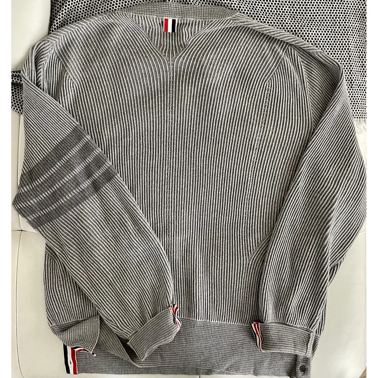 Buy Thom Browne Grey Cotton Knitwear & Sweatshirt online