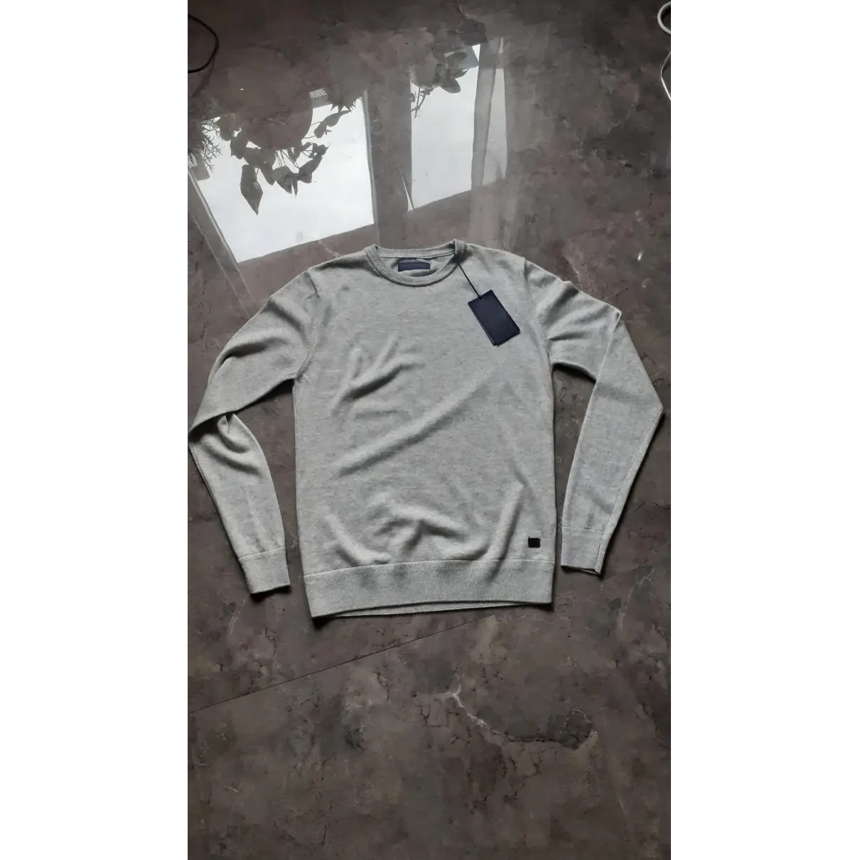 Grey Cotton Knitwear & Sweatshirt Trussardi