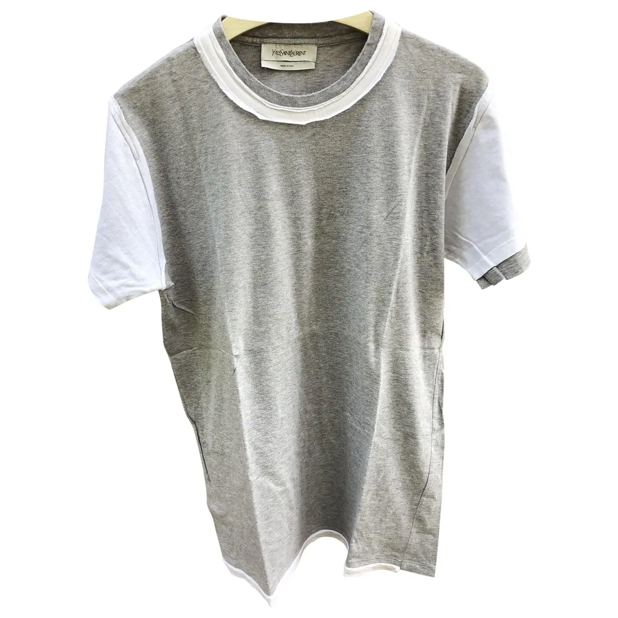 Grey Cotton T-shirt Yves Saint Laurent