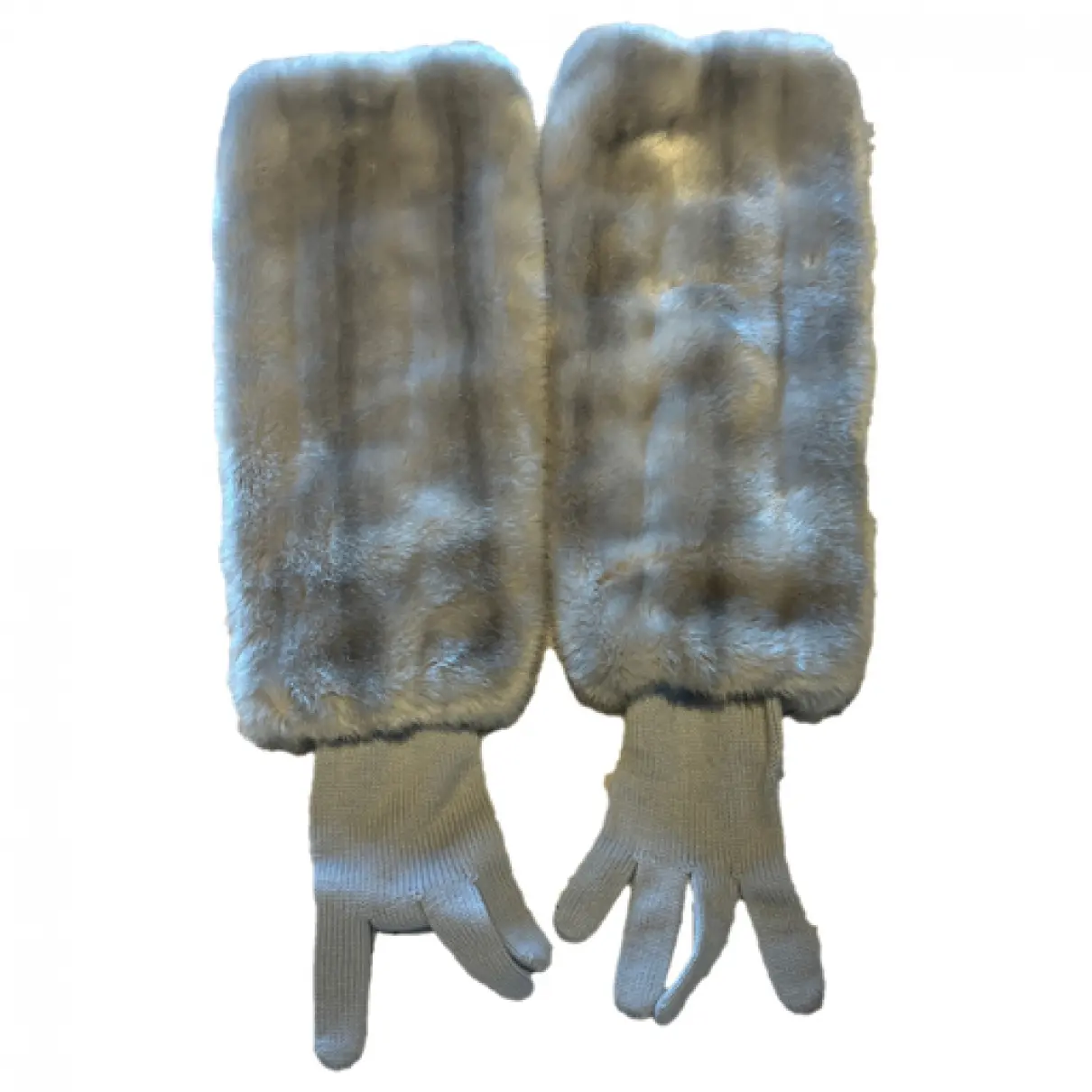 Faux fur long gloves