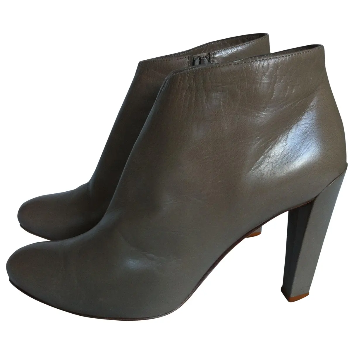 Grey Leather Ankle boots Celine