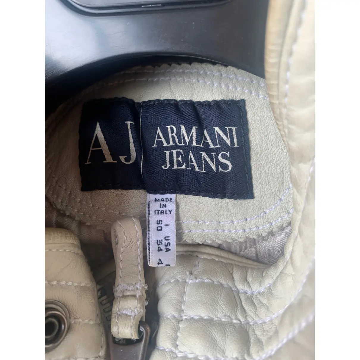 Leather jacket Armani Jeans - Vintage